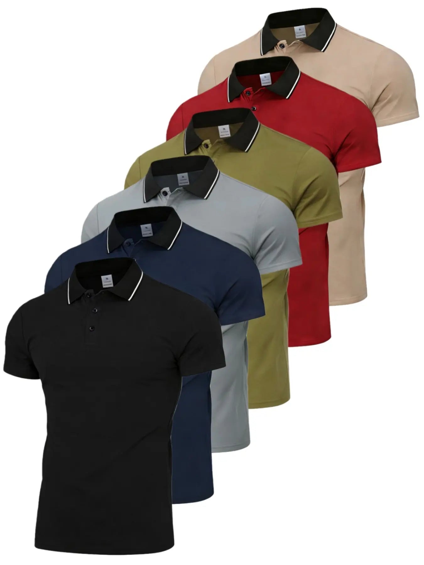 New Summer Men'S Fashion Business Casual Quick Dry Fitted Casual Collared Polo Shirt Collared Short Sleeve Top Stylish Menswear for Daily Wear
