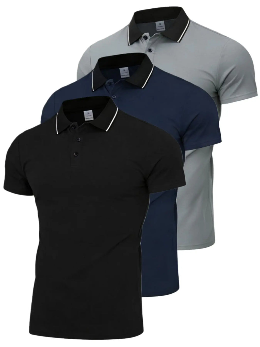 New Summer Men'S Fashion Business Casual Quick Dry Fitted Casual Collared Polo Shirt Collared Short Sleeve Top Stylish Menswear for Daily Wear